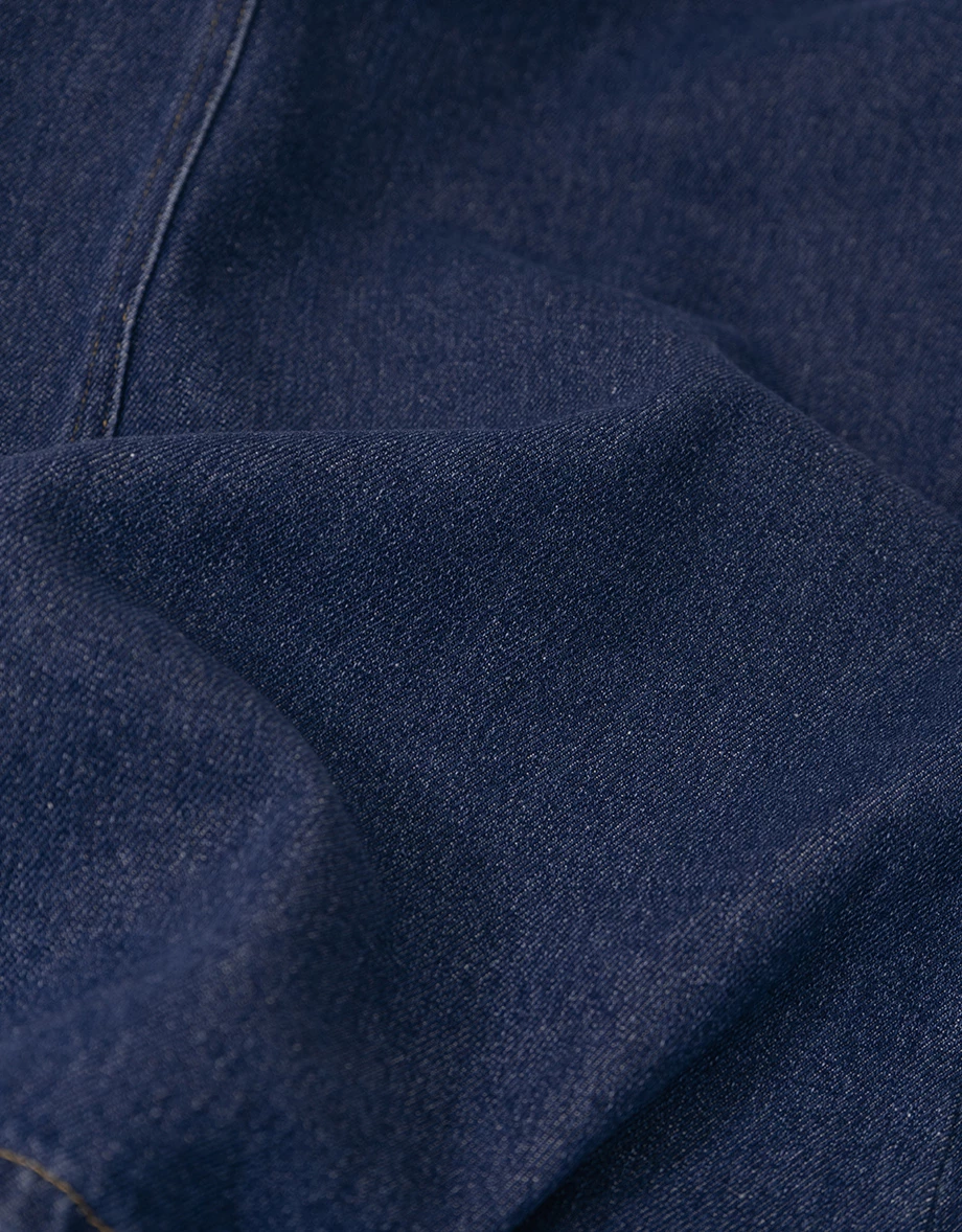 復古刷色單側開衩直筒牛仔長裙