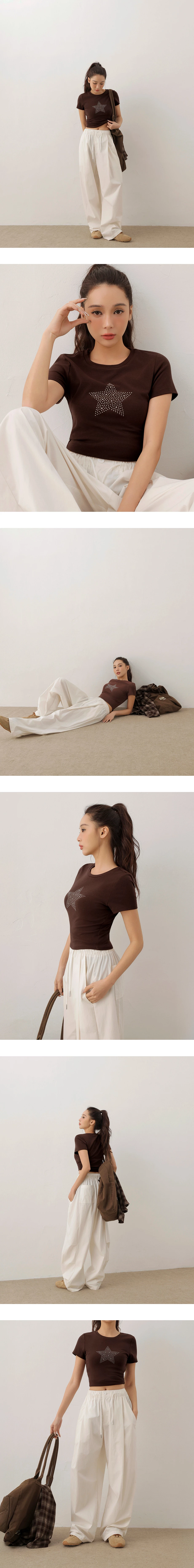 Elastic Drawstring Waist Pleated Pocket Wide Leg Pants