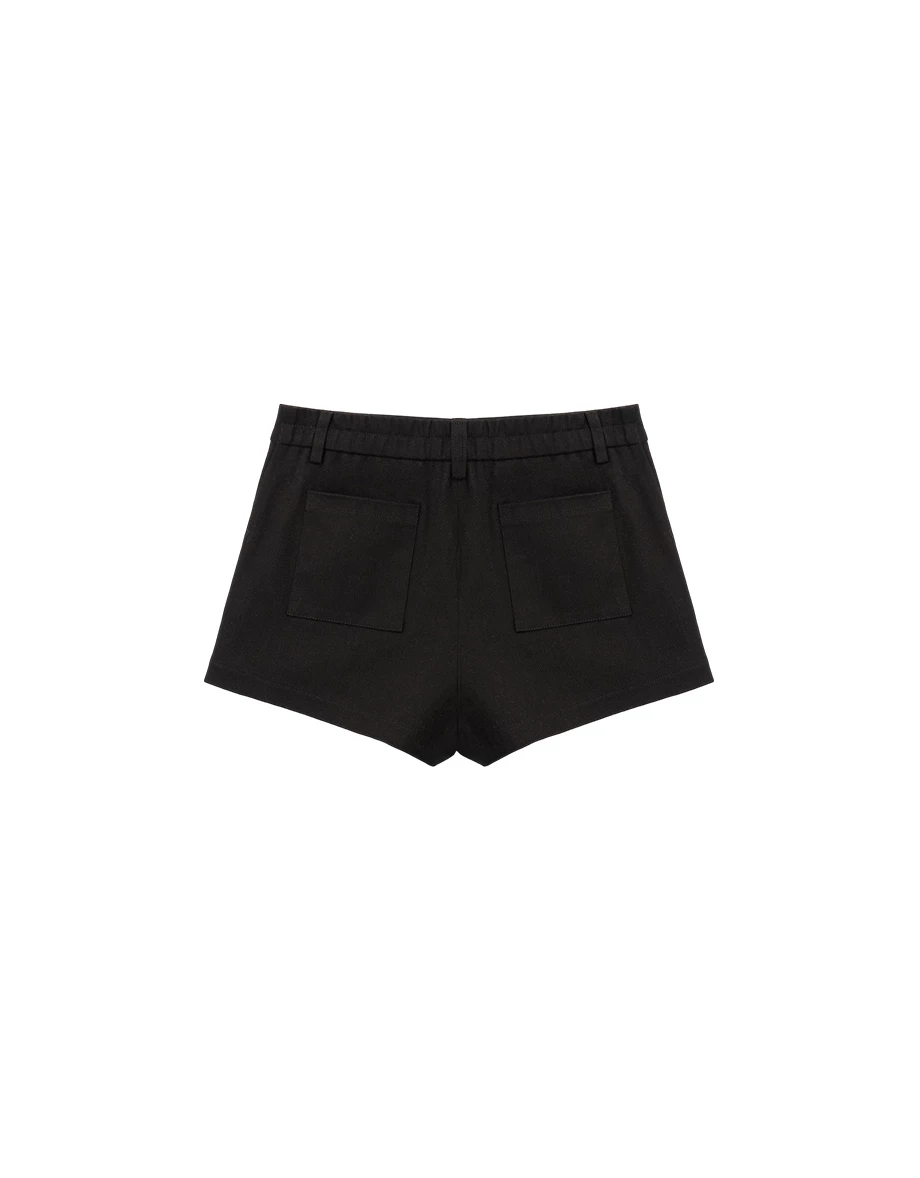 簡約風中腰斜紋短褲