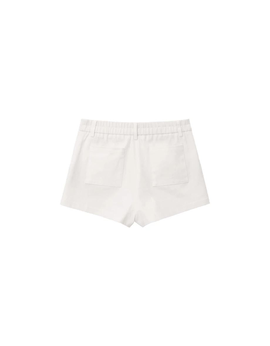 簡約風中腰斜紋短褲