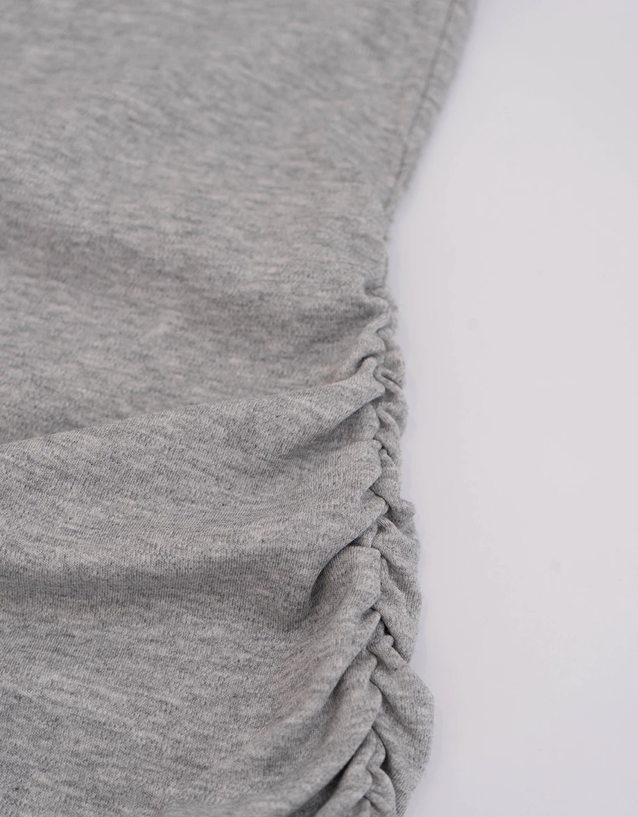 Side Ruched High Neck Sleeveless Bodycon Mini Dress