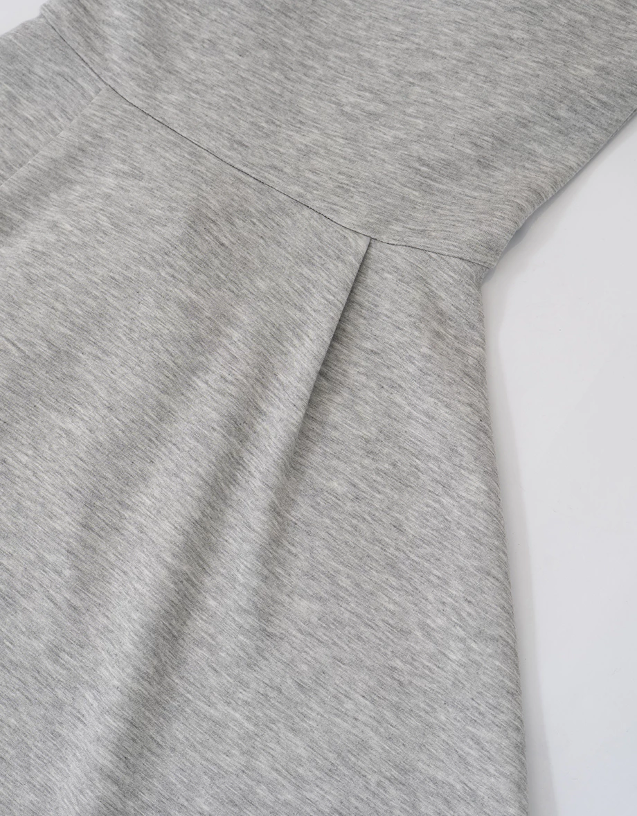 【AIR空氣棉零重力】不對稱領打褶收腰BRA短洋裝