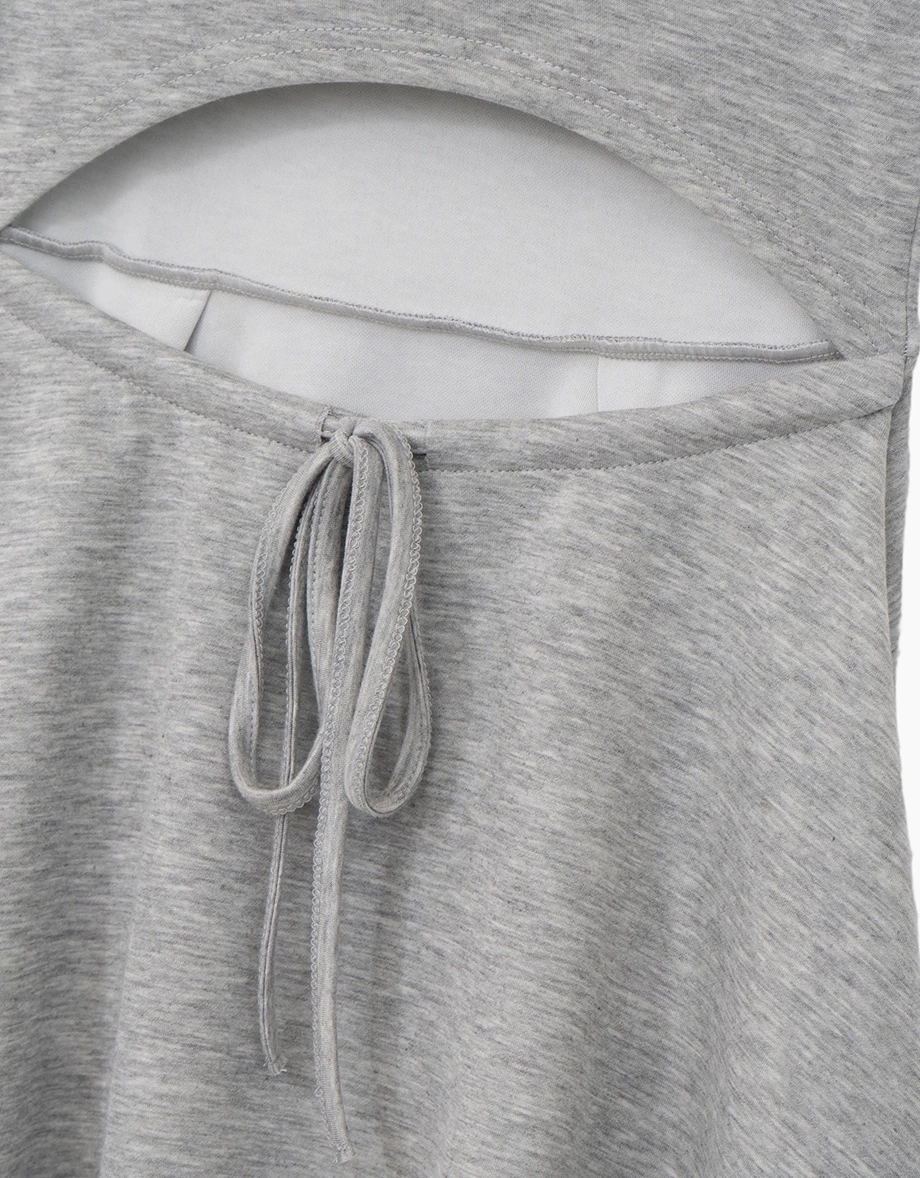 【AIR空氣棉零重力】不對稱領打褶收腰BRA短洋裝