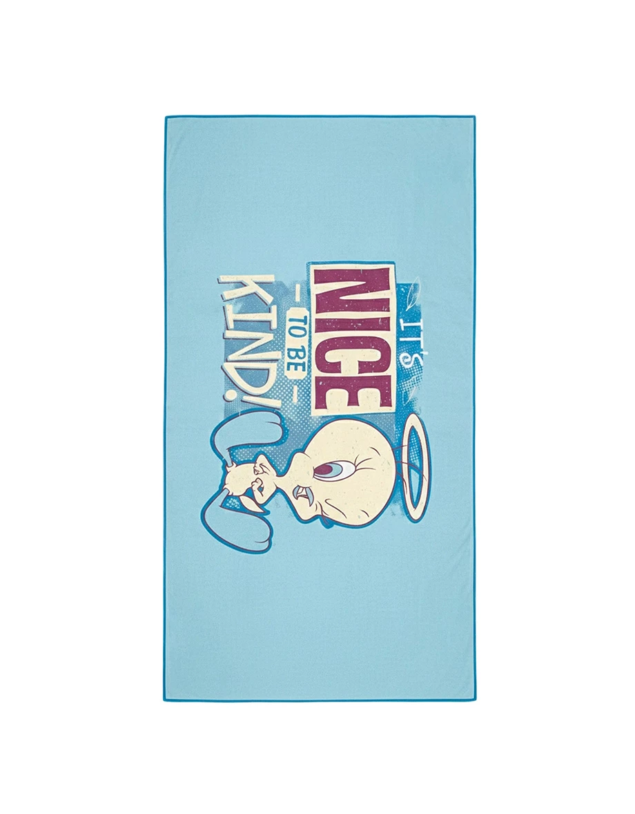 【樂一通】 印花平織沙灘巾(附束口袋) 兔巴哥款/崔弟款