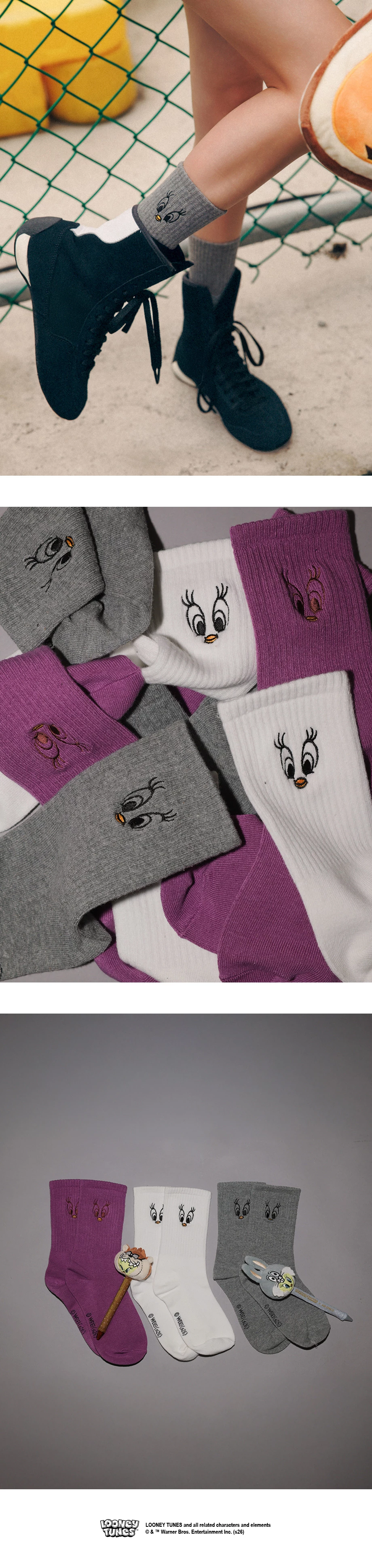 【樂一通】 崔弟款刺繡圖案中筒襪 【樂一通】 崔弟款刺繡圖案中筒襪