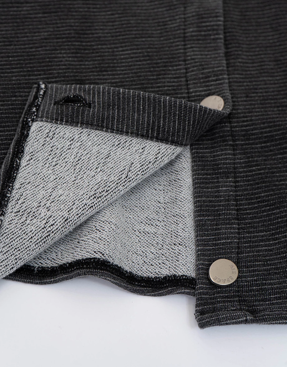 Vintage Washed Pinstripe Oversized Shirt Blouse with Pockets