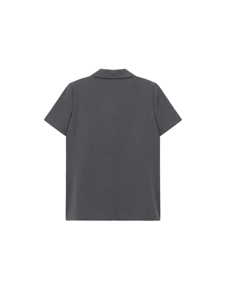 寬版短袖西裝外套(附墊肩)