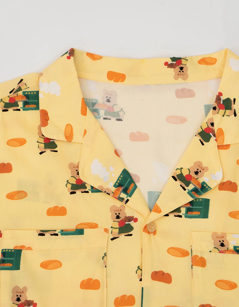 【DINOTAENG】印花短袖上衣短褲家居服套裝