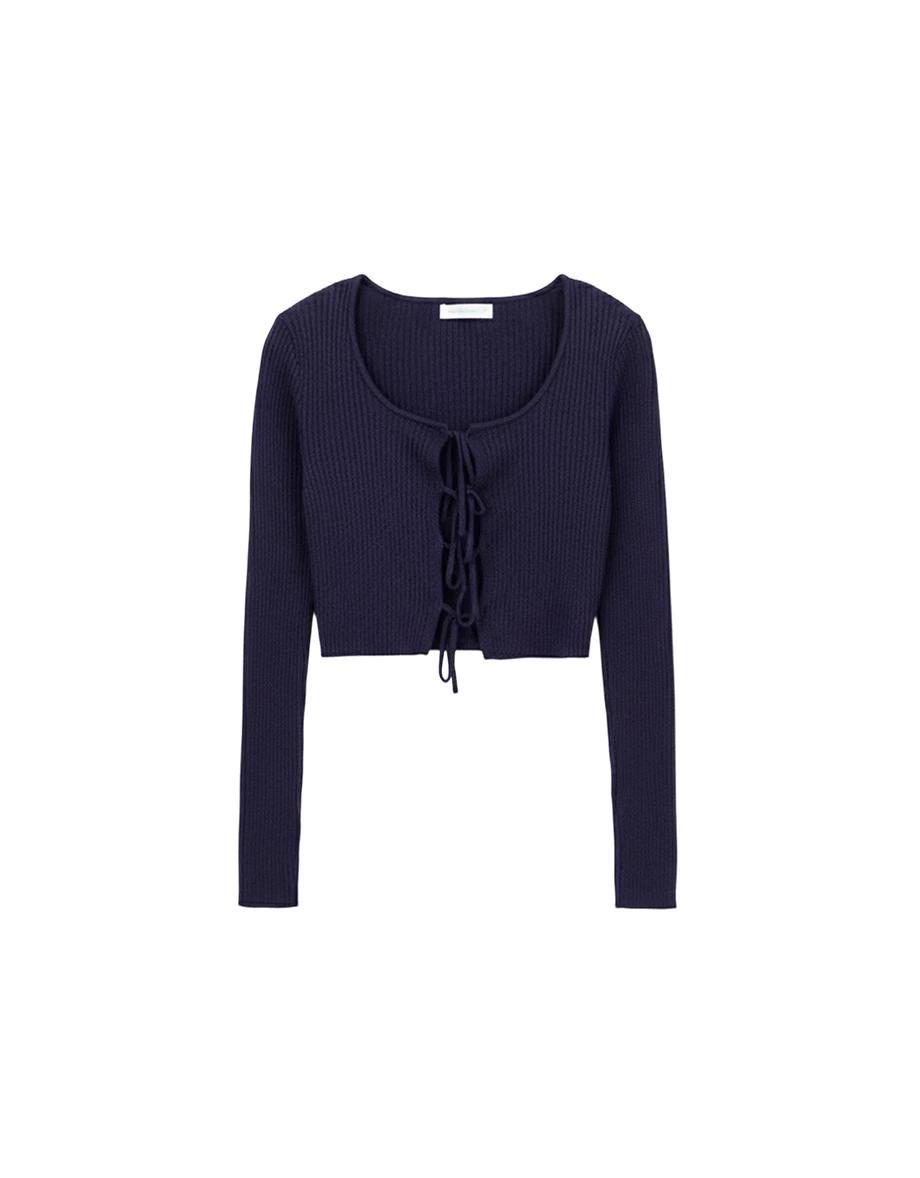 2 Way Sexy Scoop Neck Front Lace Up Ribbed Knit Top 2 Way Sexy Scoop Neck Front Lace Up Ribbed Knit Top