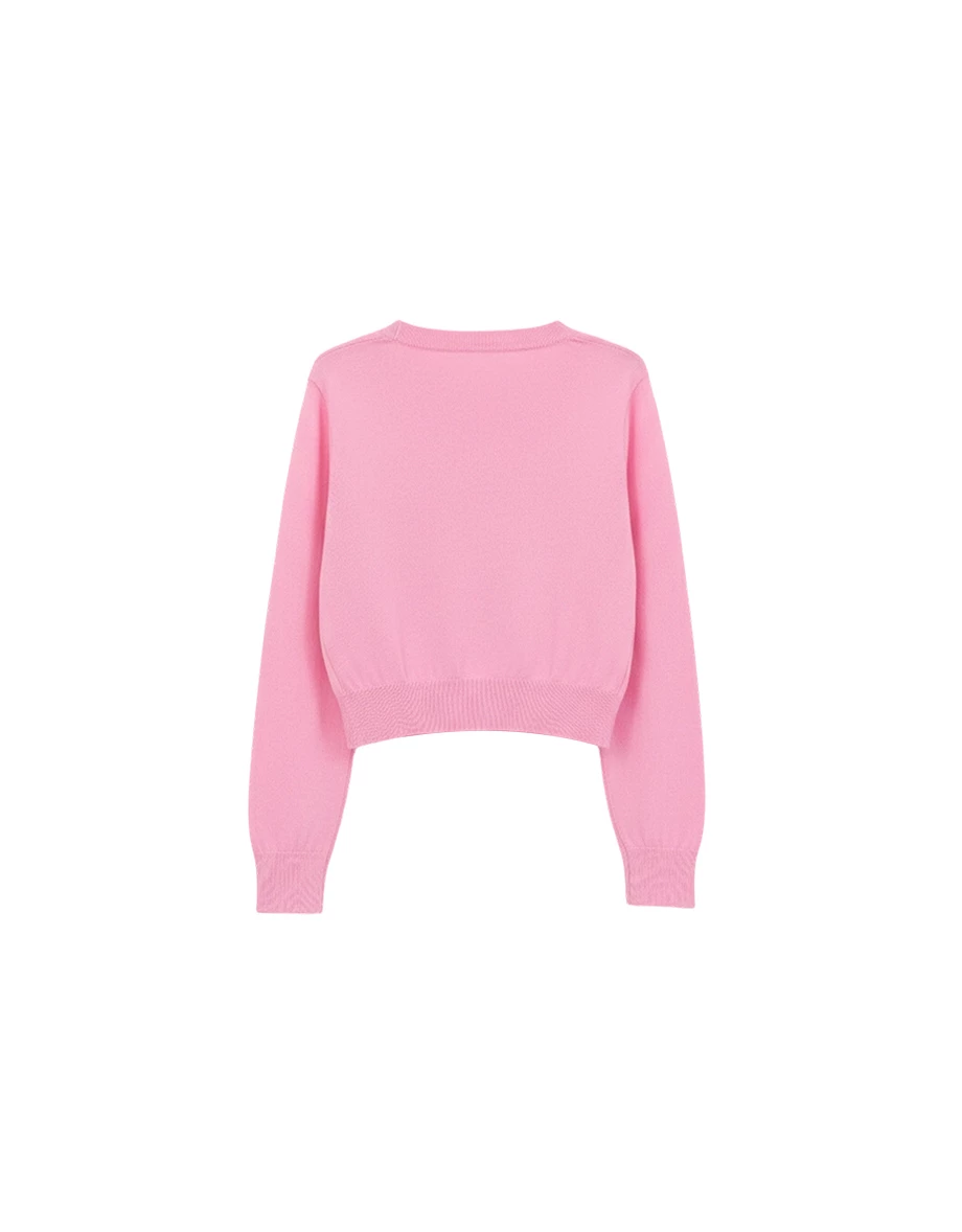 Crew Neck Long Sleeve Buttoned Front Knit Cardigan