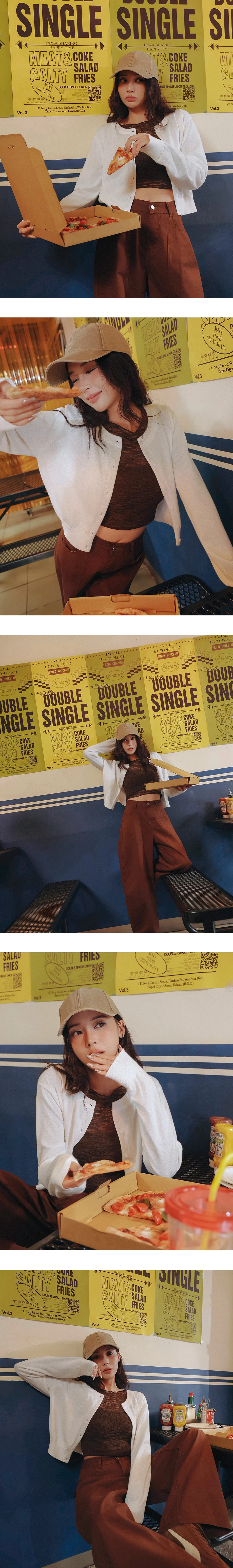 Crew Neck Long Sleeve Buttoned Front Knit Cardigan