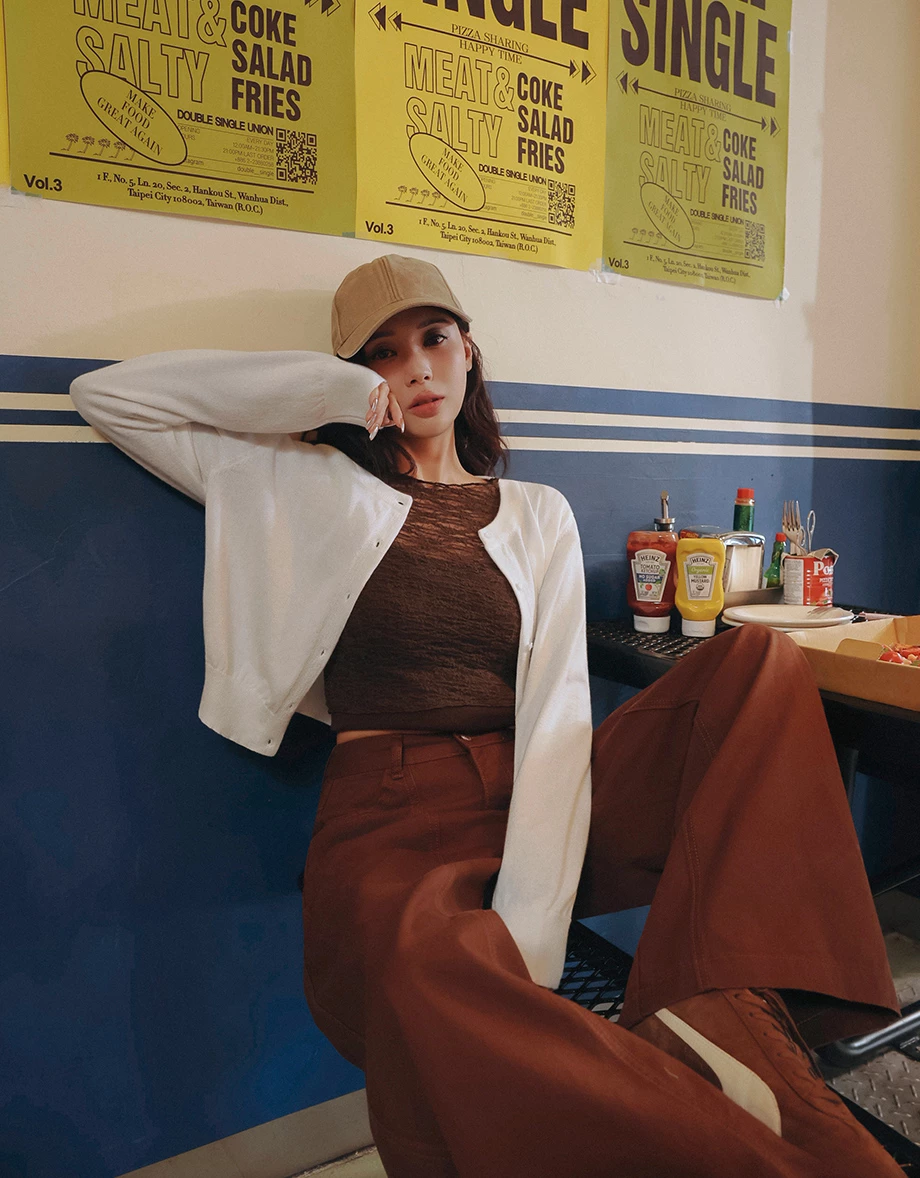 Crew Neck Long Sleeve Buttoned Front Knit Cardigan