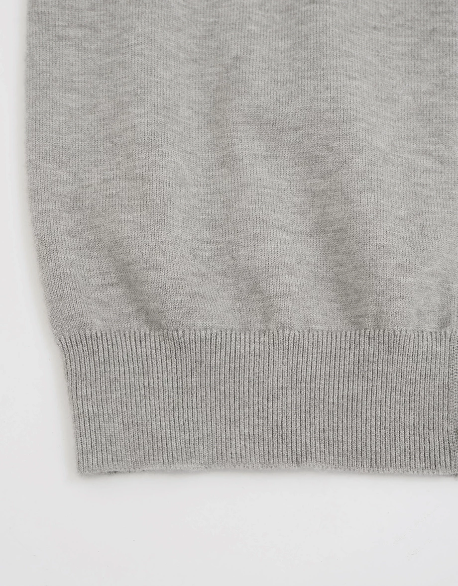 【DINOTAENG】毛巾繡圖案圓領長袖排扣開襟針織衫