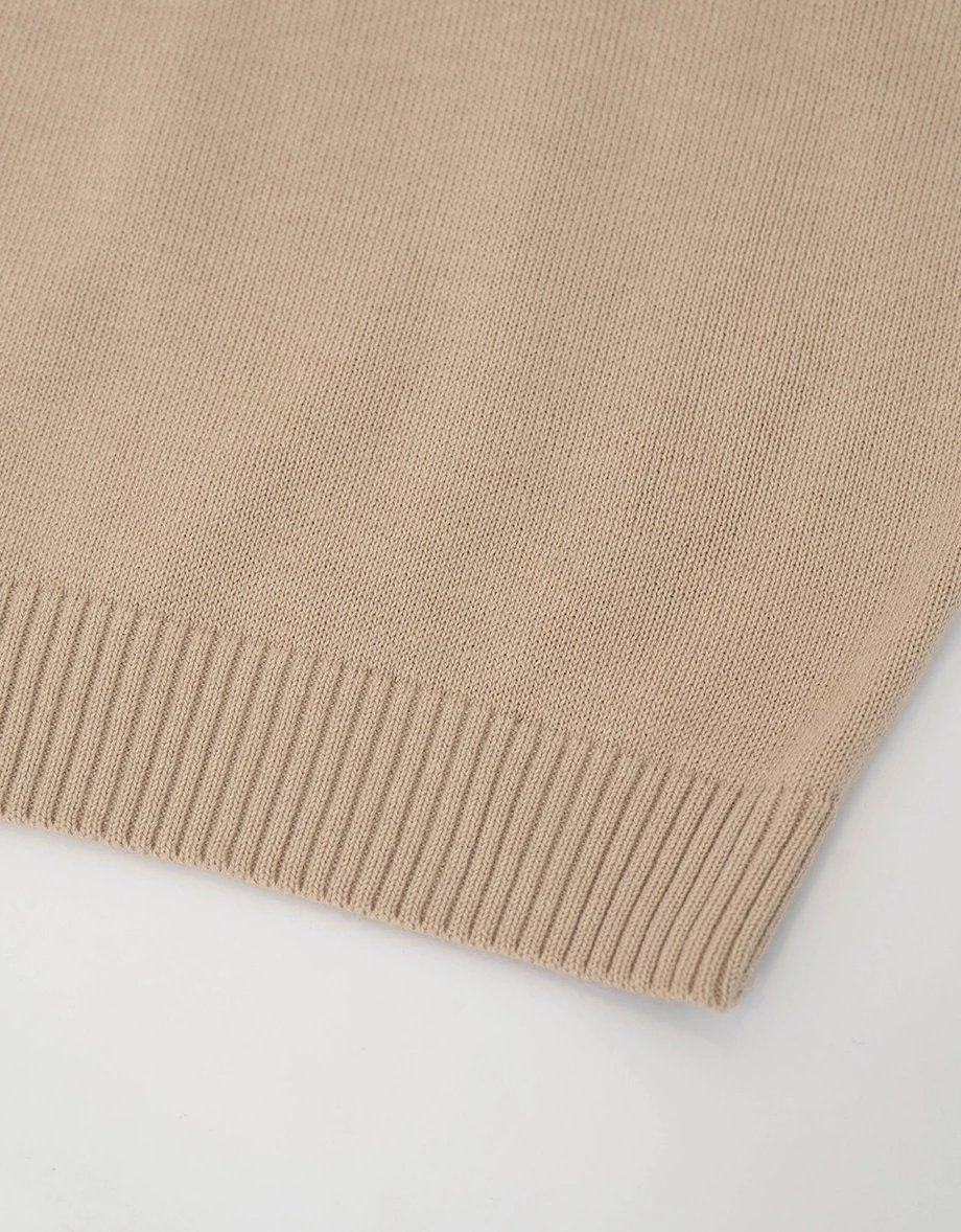 【DINOTAENG】緹花圖案短袖短版針織衫