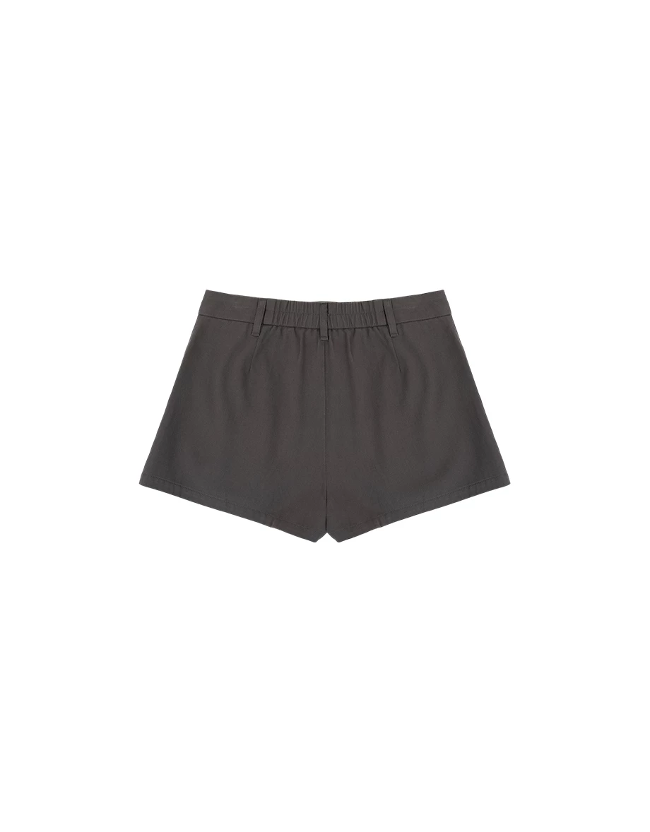 Preppy Pleated Mini Skirt with Raw Edge Hemline