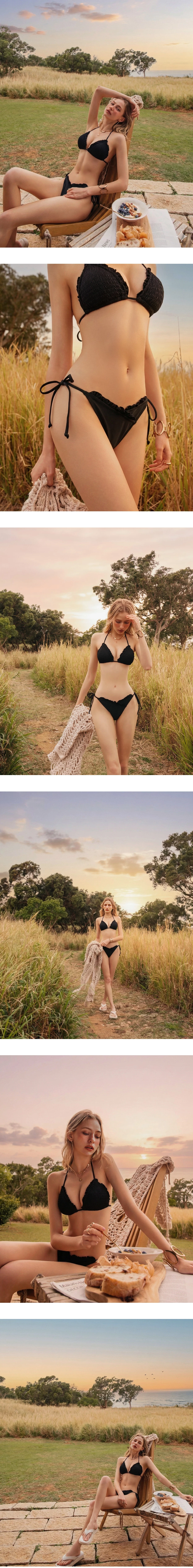 INS風 縮褶荷葉邊比基尼套裝