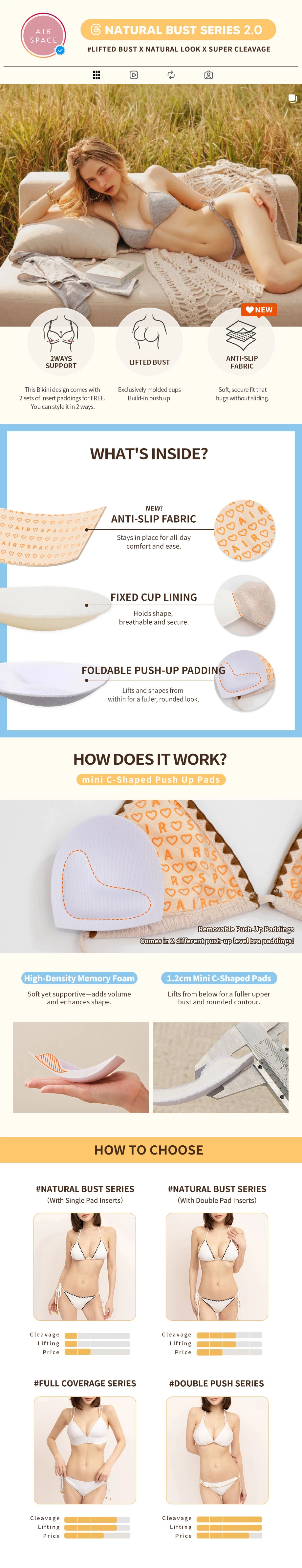 【BIKINI SET 4PC】Push Up Padded TOP+ Bottom+ Outer Cover Blouse + Outer Skirt 4 Piece Combo Swimwear ( Removable Padding)