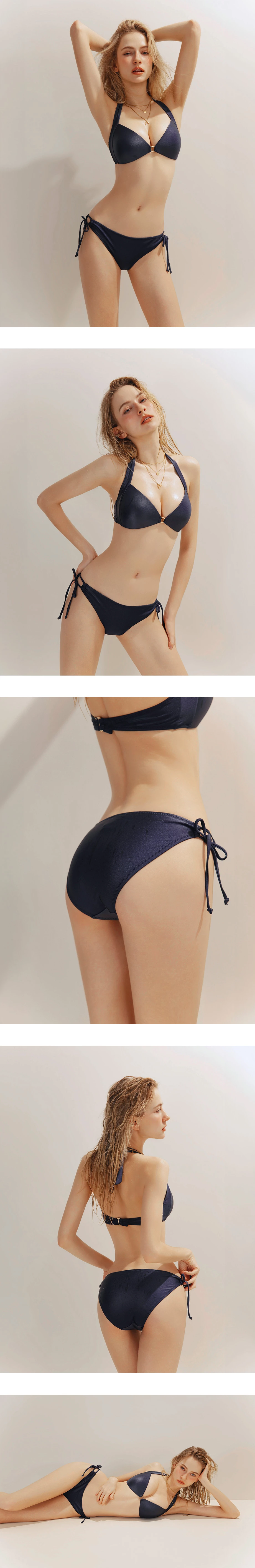 低腰雙側綁帶泳褲