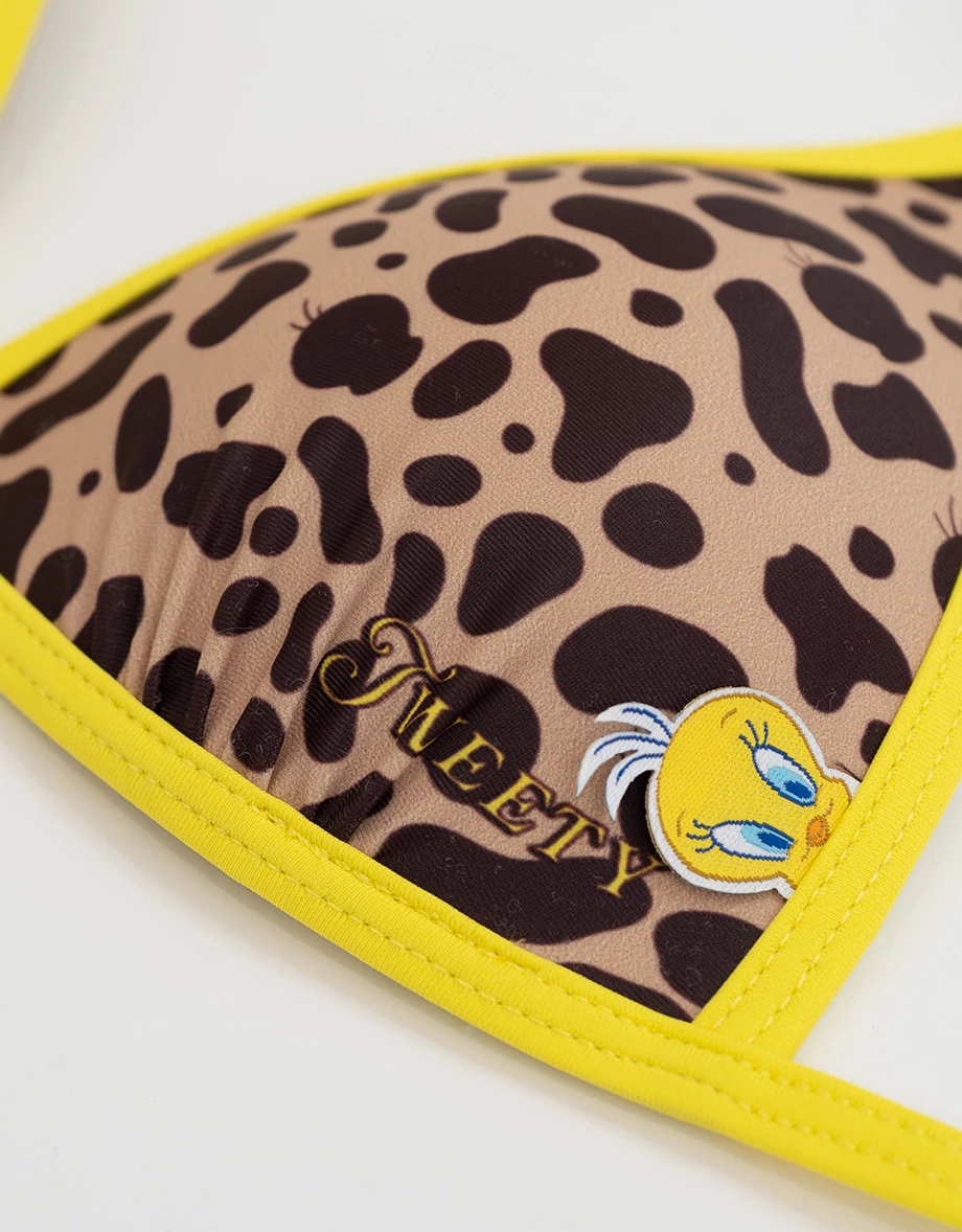 【樂一通】 撞色滾邊動物斑紋比基尼