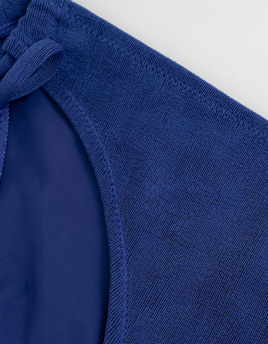 低腰側綁帶純色泳褲