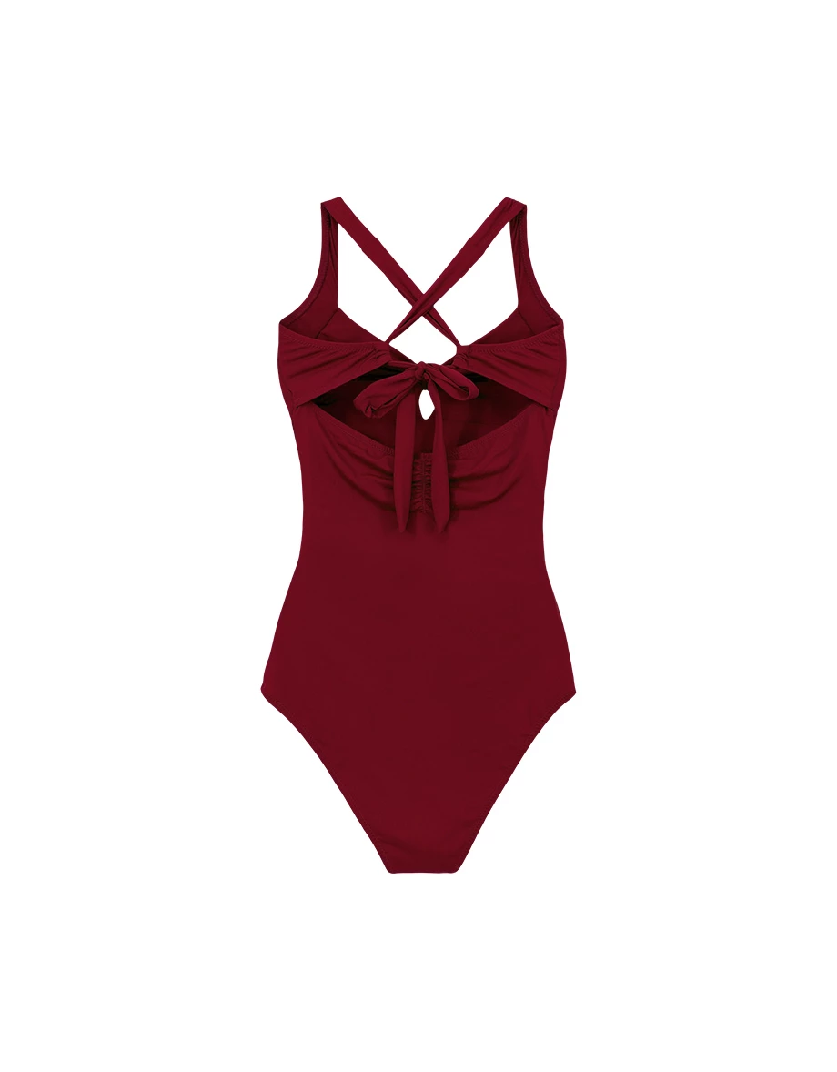 人間芭比 極致包覆緞面鏤空交叉美背連身泳衣