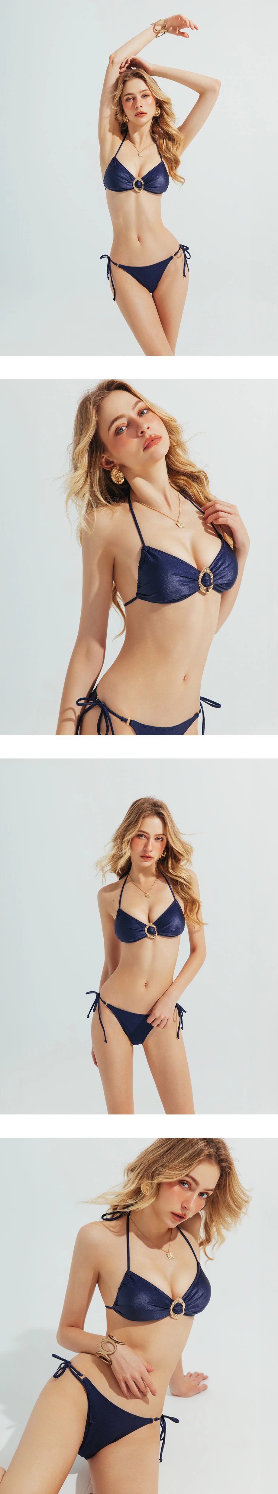 INS風 多WAY金屬環綁帶比基尼套裝