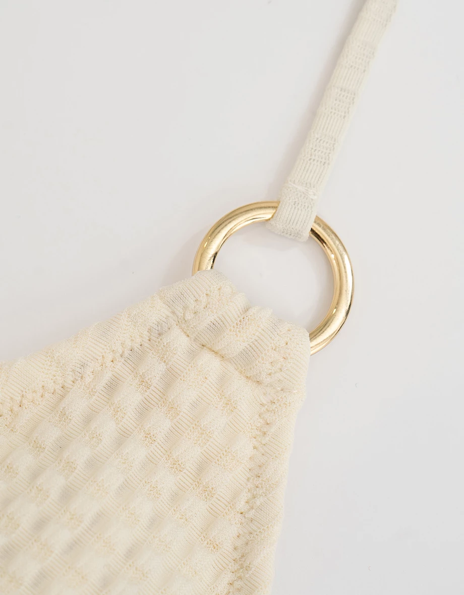 INS風 金屬環鏤空綁帶比基尼三件式套裝