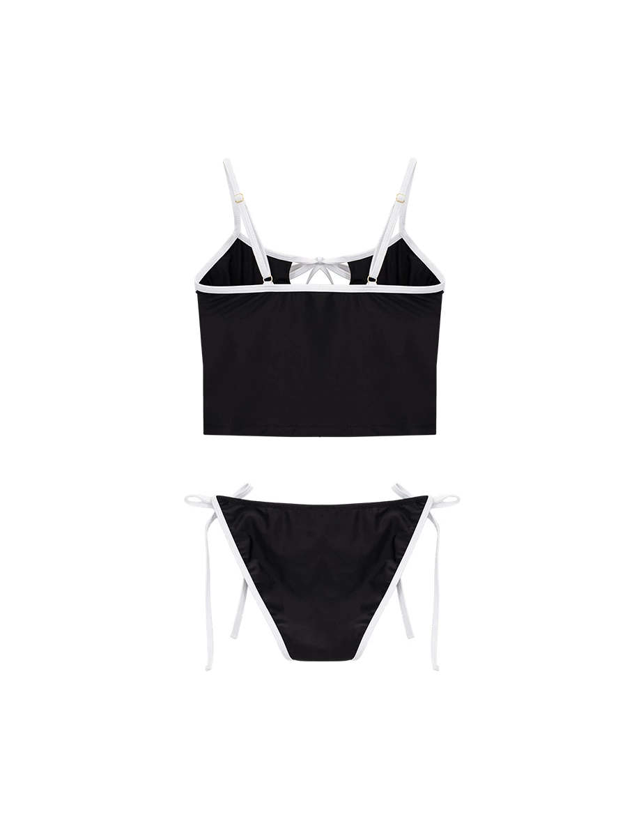 INS風 多WAY撞色滾邊綁帶比基尼套裝