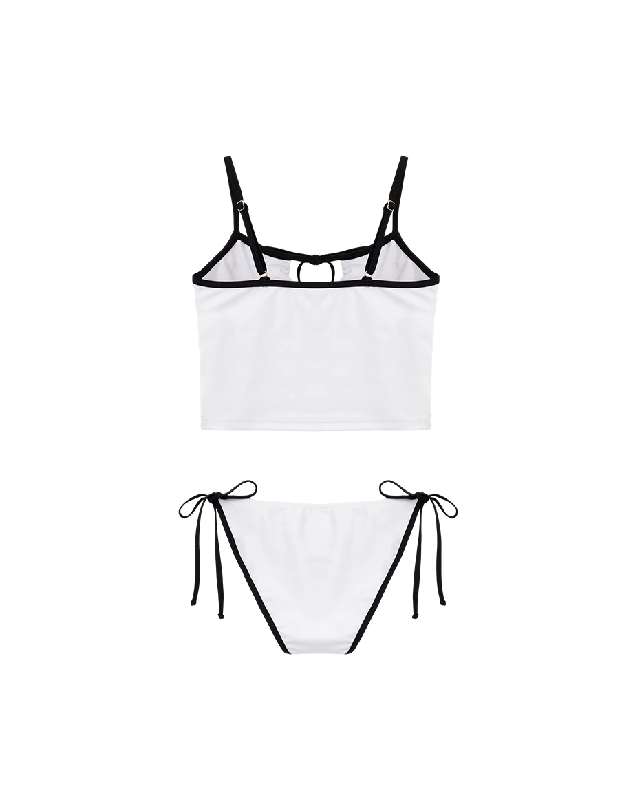 INS風 多WAY撞色滾邊綁帶比基尼套裝
