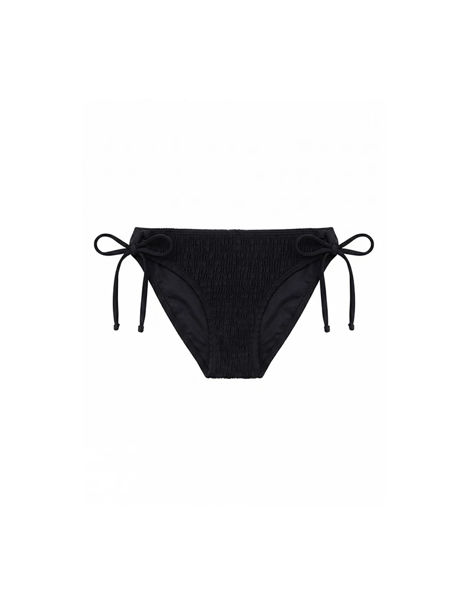【PyunA Design】Ruched Smocked Textured Side Tie Bikini Bottom 【PyunA Design】Ruched Smocked Textured Side Tie Bikini Bottom