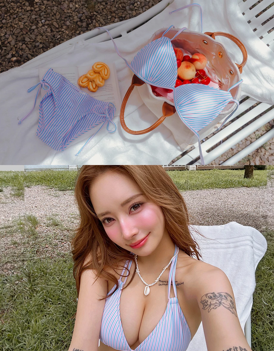 【PyunA.聯名】 DOUBLE PUSH終極美波條紋雙綁比基尼 【PyunA.聯名】 DOUBLE PUSH終極美波條紋雙綁比基尼