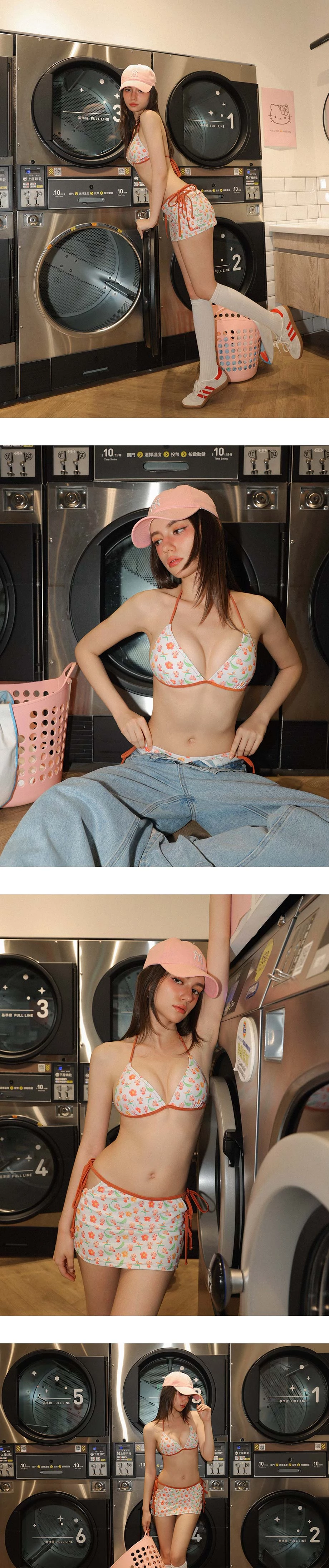 【三麗鷗聯名】烤焦版KITTY滿版印花比基尼 【三麗鷗聯名】烤焦版KITTY滿版印花比基尼
