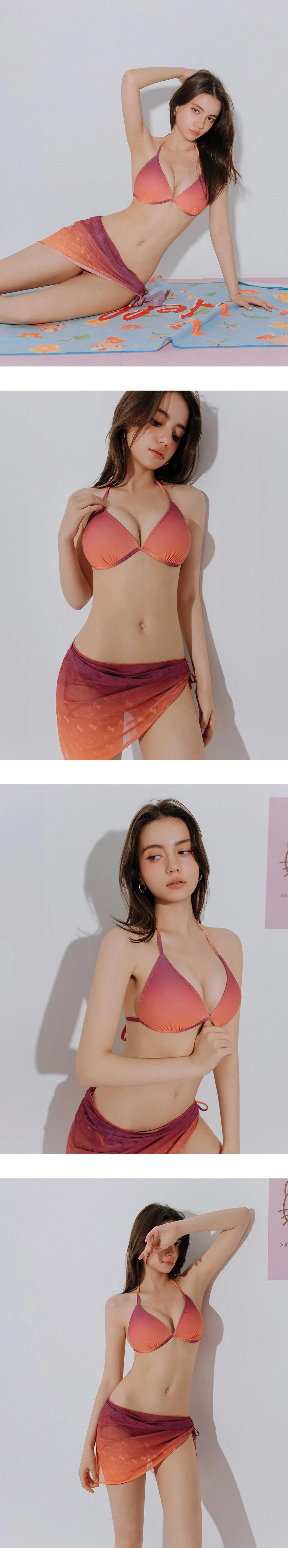 【三麗鷗聯名】漸層變色不對稱側綁結外搭短裙