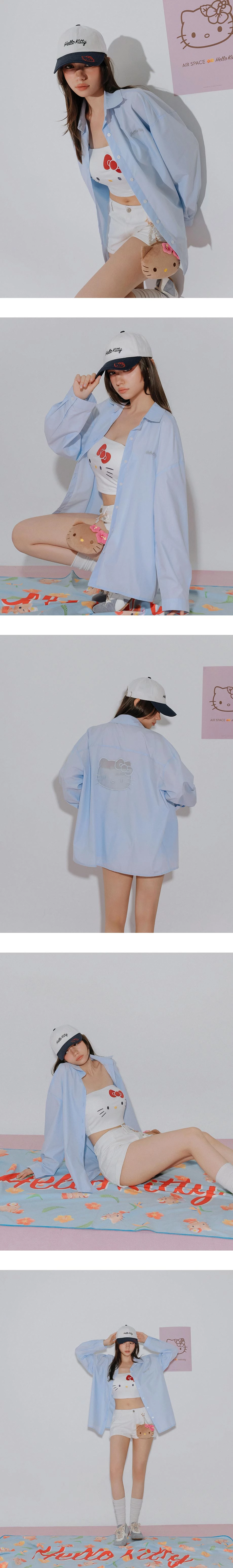 【三麗鷗聯名】美背透紗貼布繡寬版襯衫