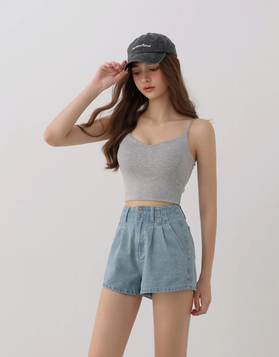 Low V Neck Deep Open Back Ribbed Padded Bra Top