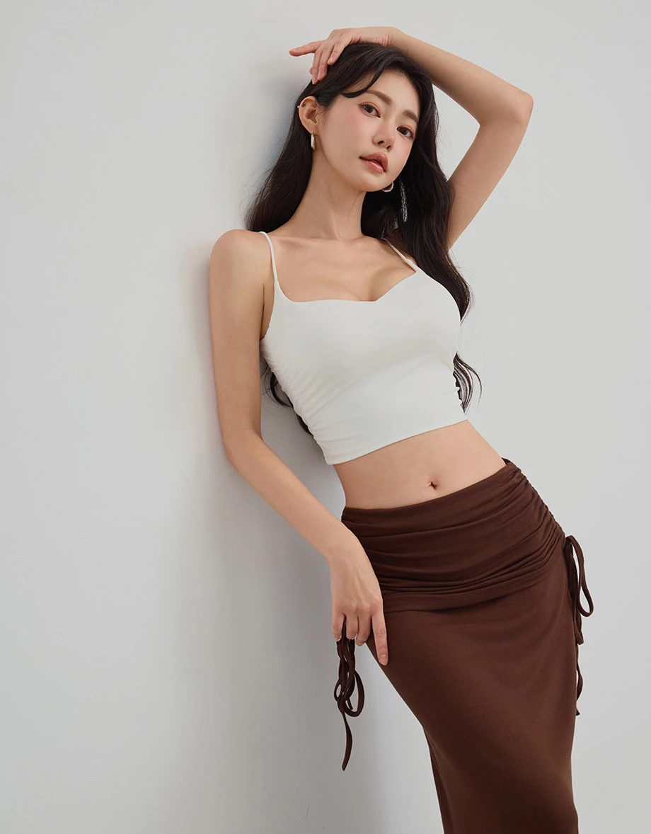 AiR零著感側抓皺細肩帶BRA TOP