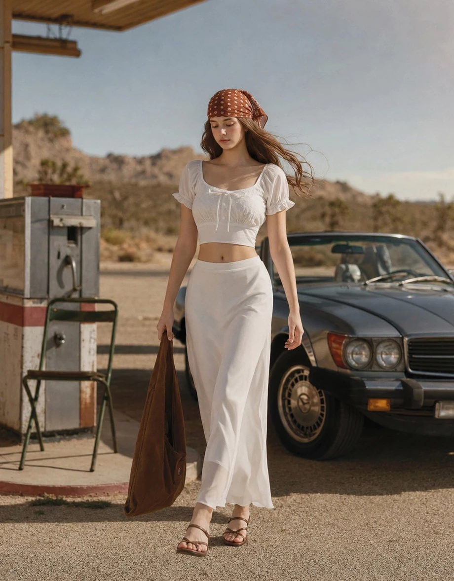 Eyelet Lace Embroidered Puff Sleeve Tie Back Crop Top Eyelet Lace Embroidered Puff Sleeve Tie Back Crop Top