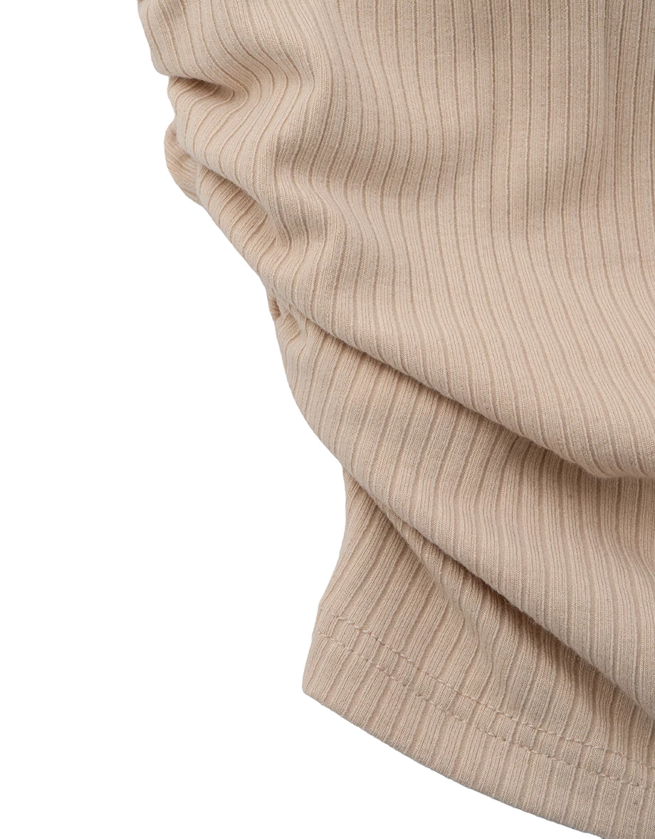 Asymmetric One Shoulder Cut Out Chain Strap Ruched Ribbed Padded Bra Top