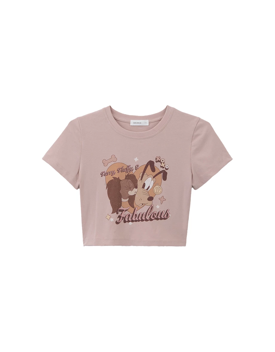 DISNEY MICKEY MOUSE - Vintage Graphic Print Crop Top