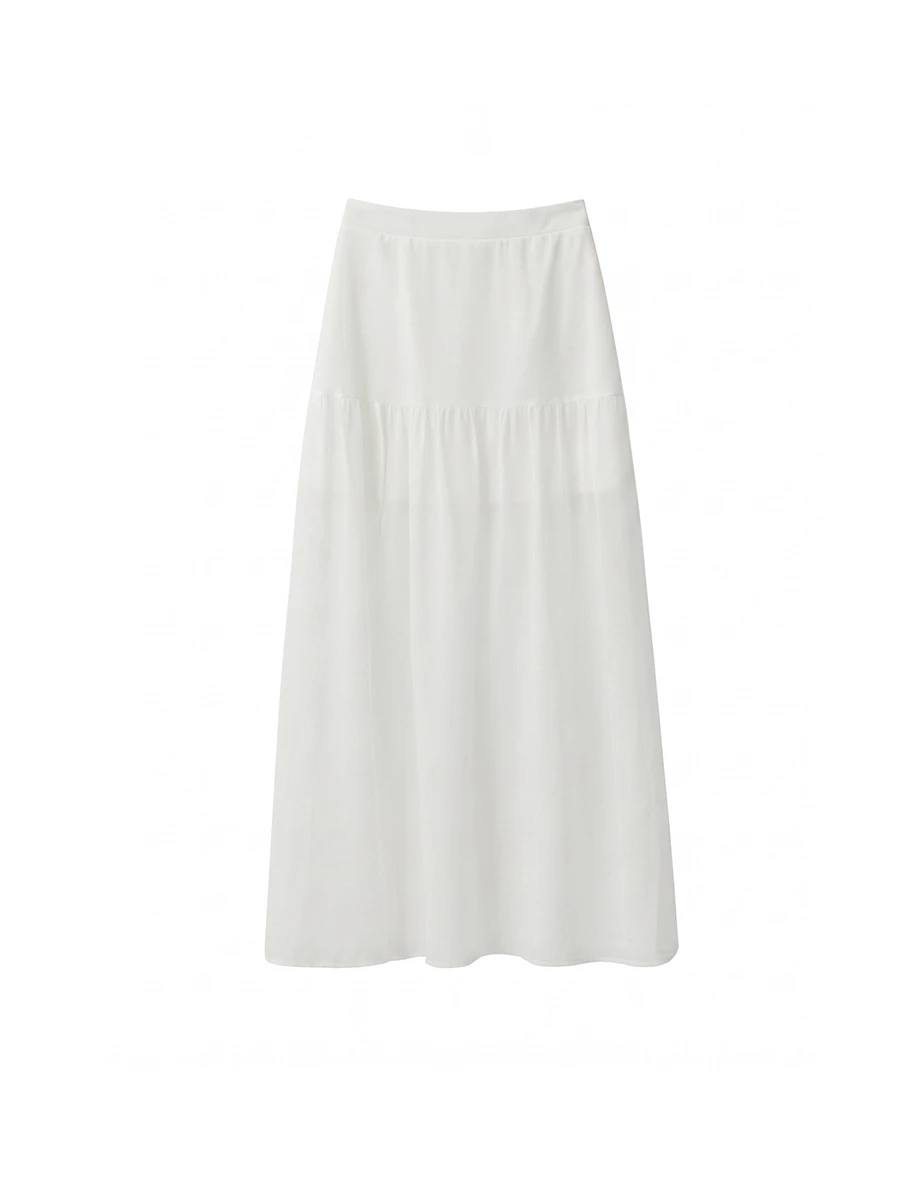 Flowy Sheer Chiffon Layered High Slit Maxi Skirt