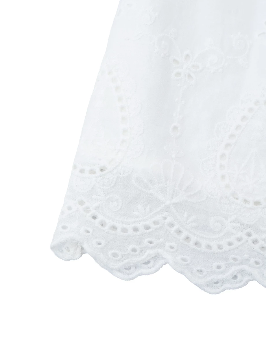 Side Tie Up Scallop Hem Eyelet Floral Embroidered A Line Mini Skirt Side Tie Up Scallop Hem Eyelet Floral Embroidered A Line Mini Skirt