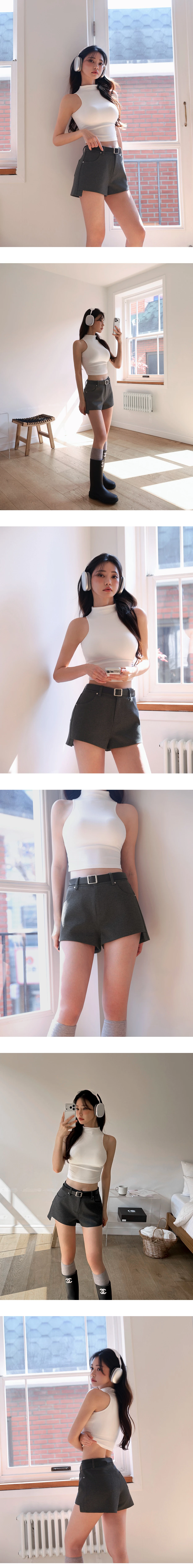 【女團2.0】中腰收腹前短後長女團短褲