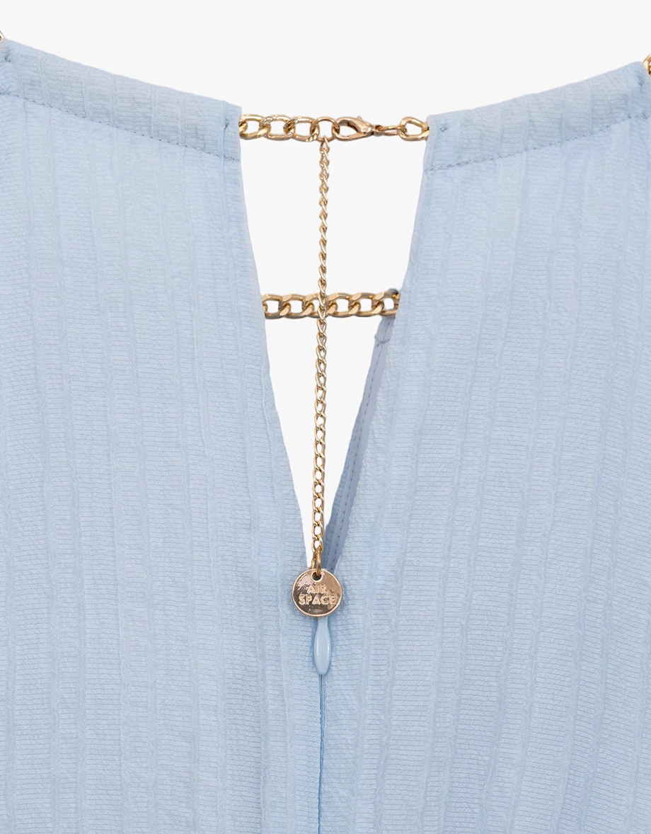 Chain Halter Front V Cutout Tiered Flared Padded Maxi Dress Chain Halter Front V Cutout Tiered Flared Padded Maxi Dress