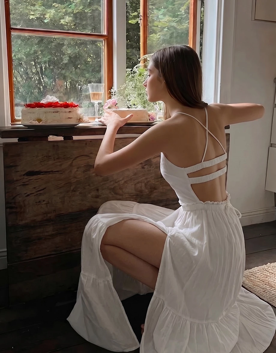 Pearl Buttoned Front Slit Open Back Cut Out Padded Cami Maxi Dress Pearl Buttoned Front Slit Open Back Cut Out Padded Cami Maxi Dress