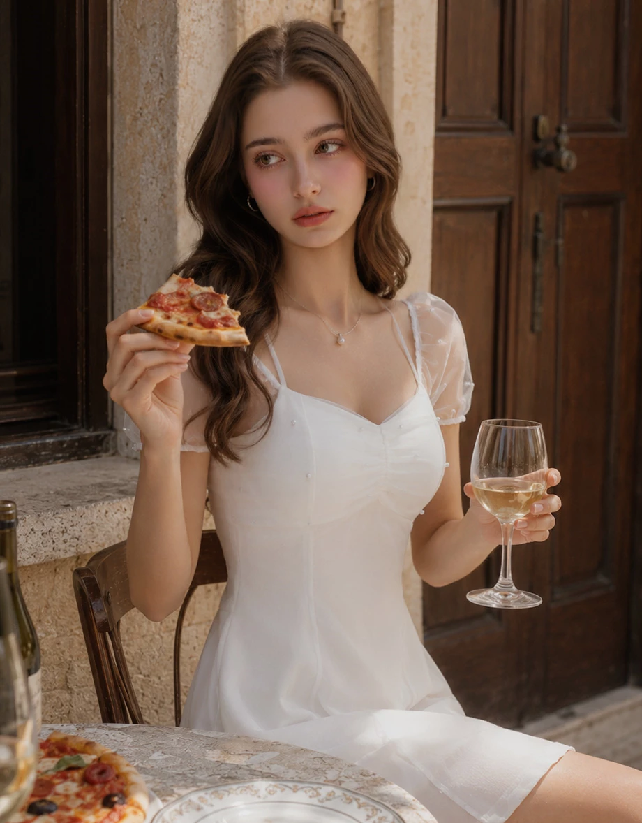 Pearl Embellished Sheer Puff Sleeve Halter Tie Padded Mini Dress