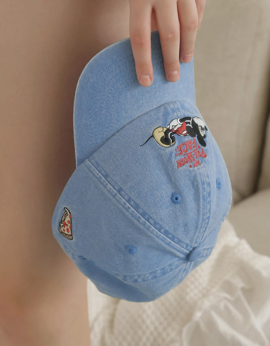 【迪士尼系列】米奇款刺繡圖案水洗牛仔棒球帽