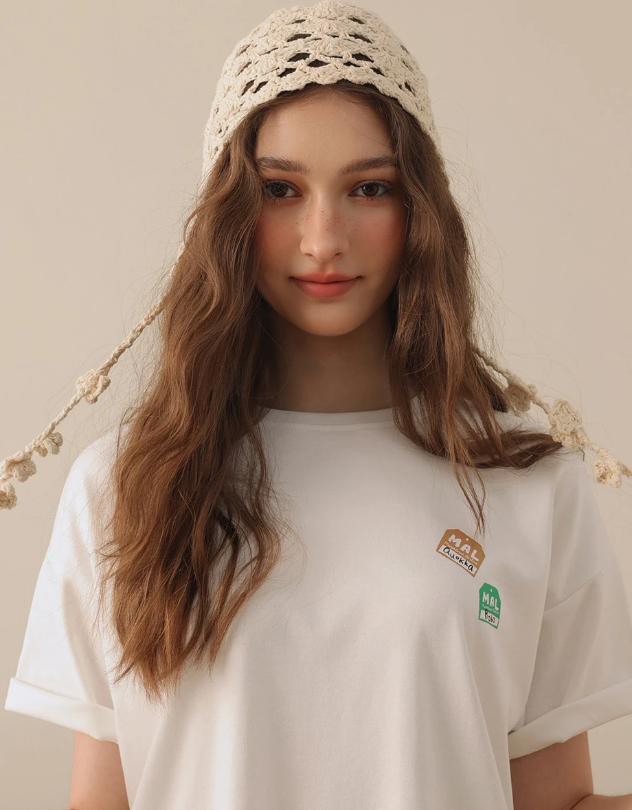 【DINOTAENG】前後印花圓領短袖寬版 TEE