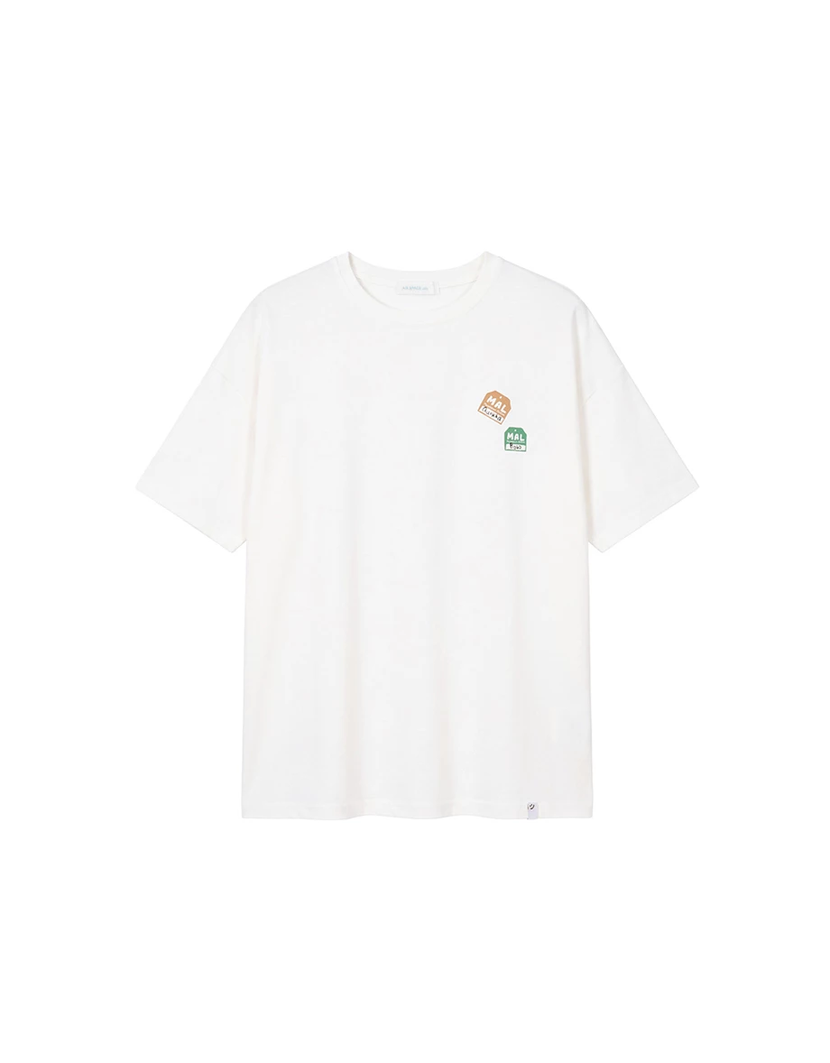【DINOTAENG】前後印花圓領短袖寬版 TEE