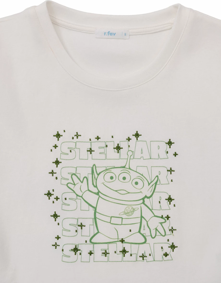 【迪士尼系列】玩具總動員 印花刺繡圓領短袖短版TEE 【迪士尼系列】玩具總動員 印花刺繡圓領短袖短版TEE