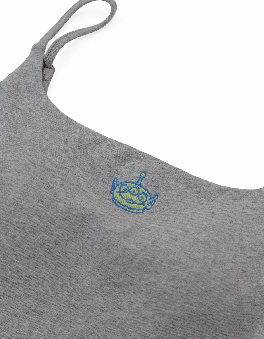【迪士尼系列】玩具總動員 刺繡文字圖案下擺蕾絲細肩帶BRA背心 【迪士尼系列】玩具總動員 刺繡文字圖案下擺蕾絲細肩帶BRA背心